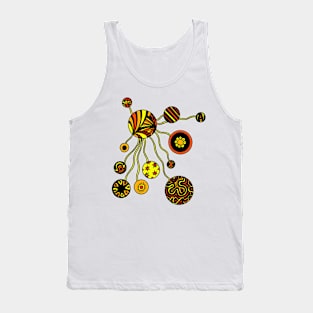 Spores in Red Orange and Yellow Tank Top